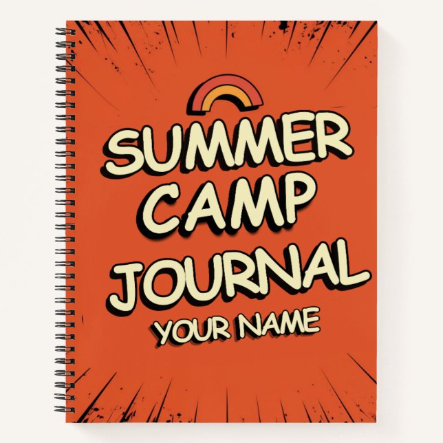 Carnet Cadeau personnalisé de camp d'été pour campeur en  (Devant)