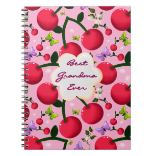 Carnet Cadeau personnalisé motif cerisier floral rose vif