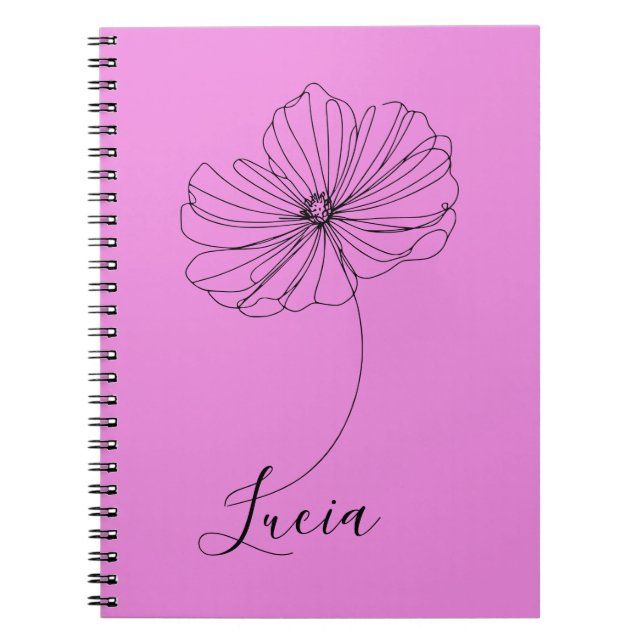 Carnet Cadeau personnalisé Octobre Cosmos Fleur de naissa (Devant)