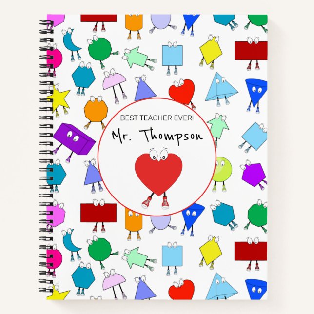 Carnet Cadeau pour enseignant de formes géométriques 2D e (Devant)