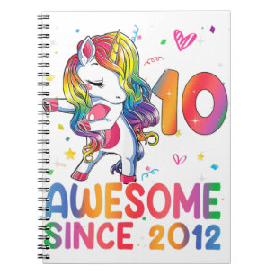 Carnet Cadeaux de 10 ans filles Ados Dabbing Unicorn 10e
