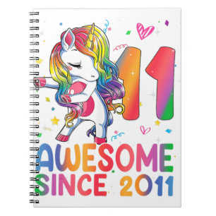 Carnet Cadeaux de 11 ans Filles Ados Dabbing Unicorn 11e
