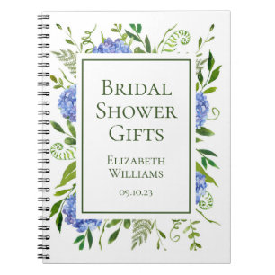 Carnet Cadeaux de Fête de Fiançailles aux Hortensias Bleu