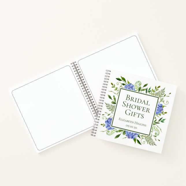 Carnet Cadeaux de Fête de Fiançailles aux Hortensias Bleu (Intérieur)