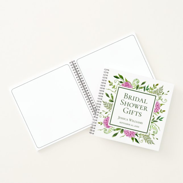 Carnet Cadeaux de Fête des mariées rose Hydrangeas (Intérieur)