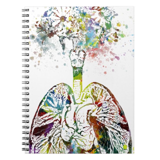 Carnet Cadeaux Médicale coeur et motif de poumons (Devant)