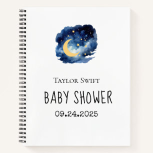 Carnet Cadeaux pour Baby Shower Lune & Étoiles Suivi des 