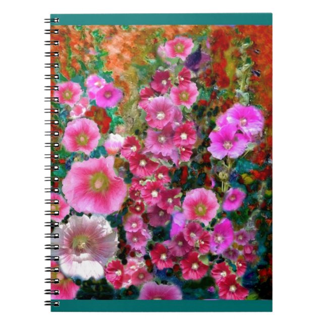 Carnet Cadeaux roses de jardin de rose trémière par (Devant)