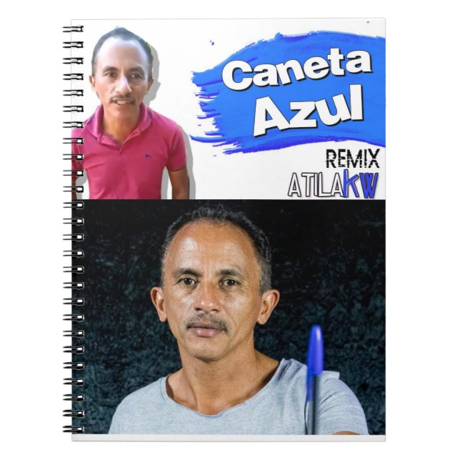 Carnet caderno caneta azul personalizado (Devant)