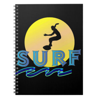 Carnet caderno espiral com tema surf