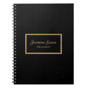 Carnet Cadre Noir Et Or Simple