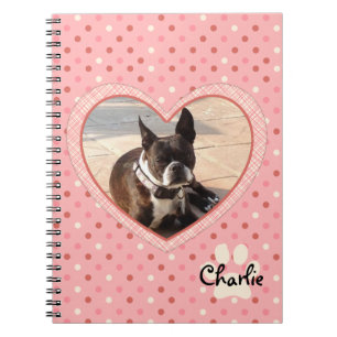 Carnet Cadre rose de photo de coeur de contre-taille de