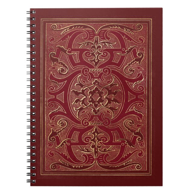 Carnet cadre rouge et or (Devant)