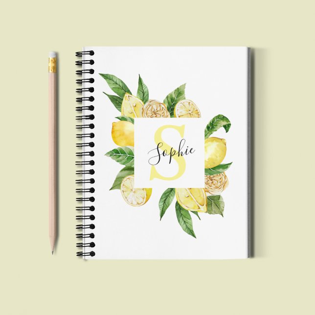 Carnet Cadres et Feuilles de citrons jaunes modernes avec (Créateur téléchargé)