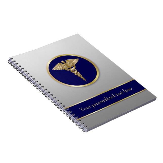 Carnet Caduceus Médicale or professionnel bleu (Côté Droit)