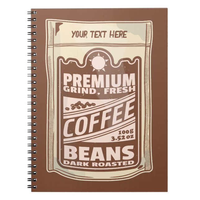 Carnet Café de qualité supérieure haricots à l'affiche ca (Devant)