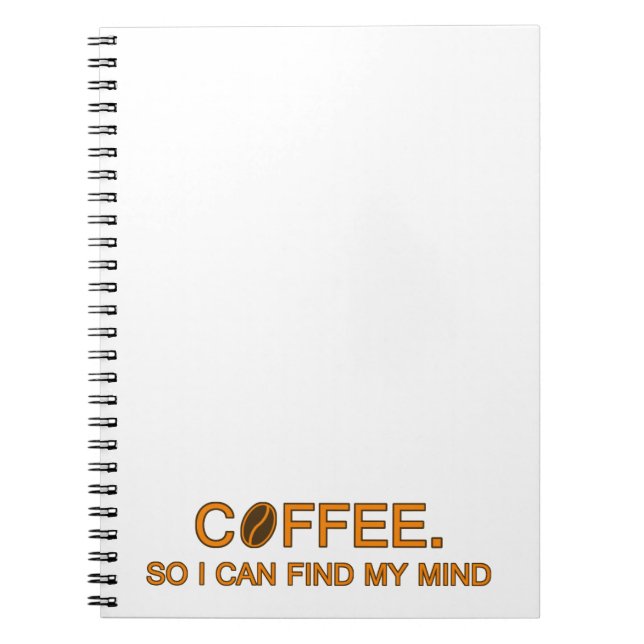 Carnet Café. Donc je trouve mon esprit, une citation drôl (Devant)
