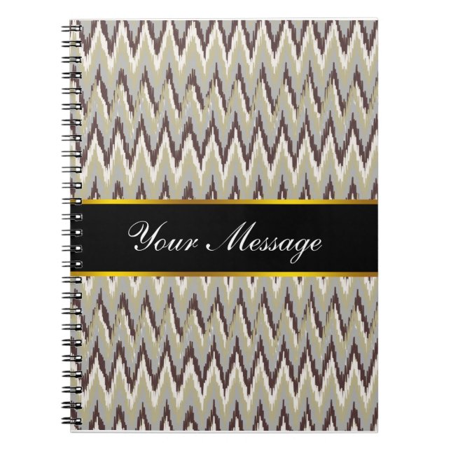 Carnet Café et Sage iKat ZigZag Motif (Devant)