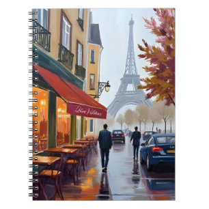 Carnet Café Français Paris Tour Eiffel Aquarelle