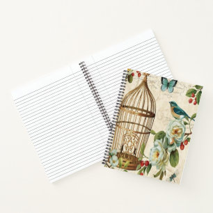 Carnet Cage à oiseaux vintage