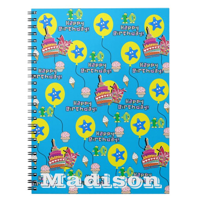 Carnet Cahier, #10 Joyeux 10e Anniversaire Notes Bleu (Devant)