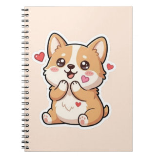 Carnet "Cahier de notes adorable corgi kawaii"