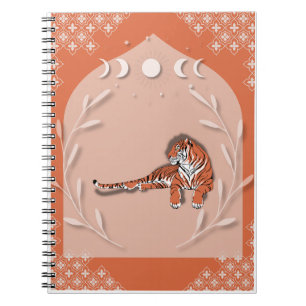 Carnet Cahier/Journal Phases de Lune au Tigre au Repos 