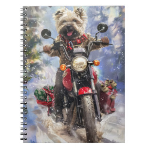 Carnet Cairn Terrier Chien équitation Moto Noël