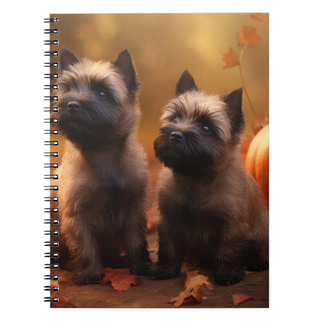 Carnet Cairn Terrier Chiot Automne Citrouille de plaisir (Devant)