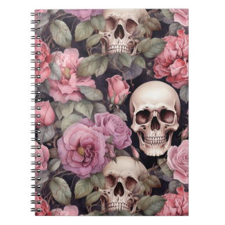 Carnet Calaveras y Rosas Vintage – Arte Gótico Floral