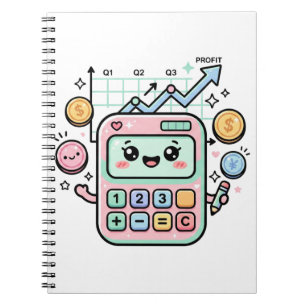 Carnet Calculatrice pastel Kawaii Autocollant pour étudia