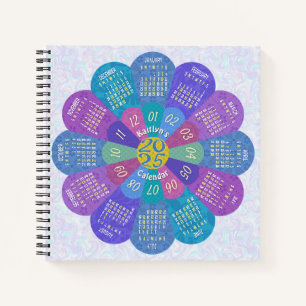 Carnet Calendrier 2025 Unique Boho Purple Flower personna