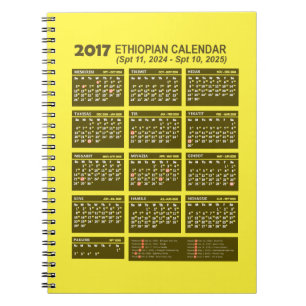 Carnet Calendrier éthiopien pour les années 2024 et 2025
