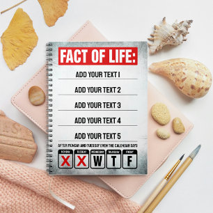 Carnet Calendrier Faits de Vie Dit WTF Humour
