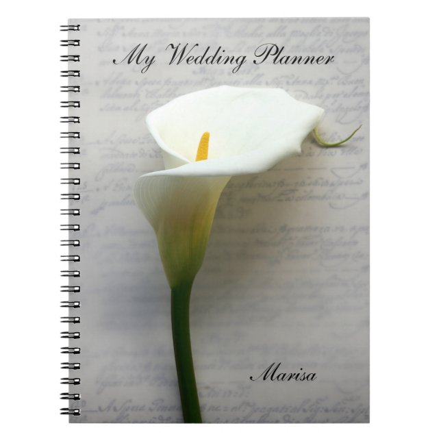 Carnet Calla lily sur l'ancienne écriture (Devant)