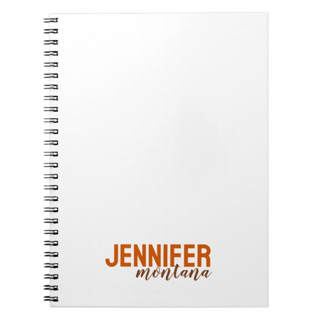 Carnet Calligraphie Elegant Plain Ajouter son propre nom (Devant)
