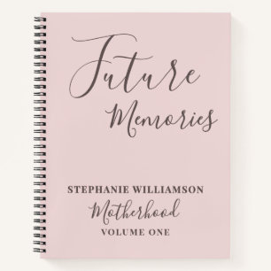 Carnet Calligraphie élégante de la maternité rose vierge