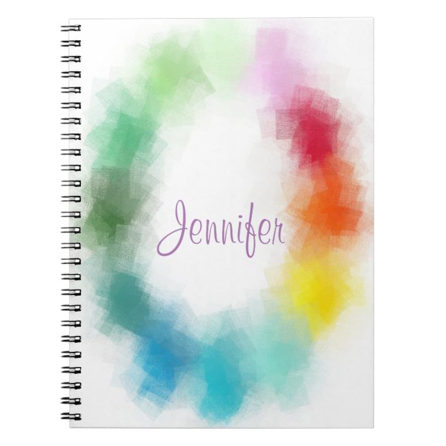 Carnet Calligraphie Modèle moderne élégant coloré (Devant)