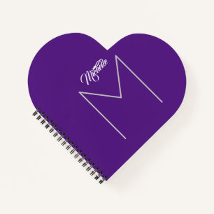 Carnet Calligraphie Monogramme Nom Moderne Minimaliste Gr