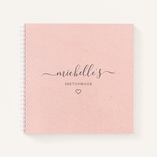 Carnet Calligraphie rose Monogram Heart Sketchbook (Devant)