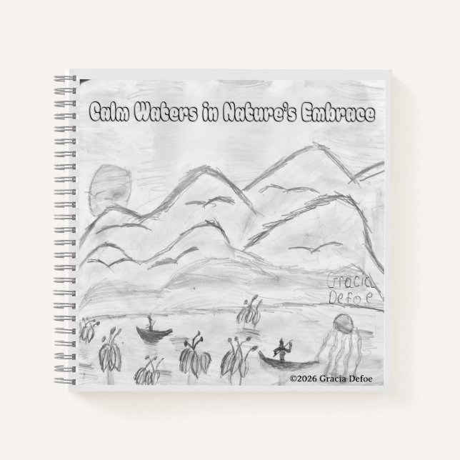 Carnet 'Calm Waters in  Nature's Embrace' Spiral Notebook (Devant)