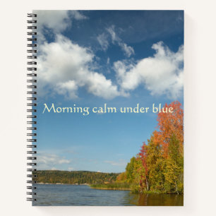Carnet Calme Matinal Sous Le Lac D'automne Bleu