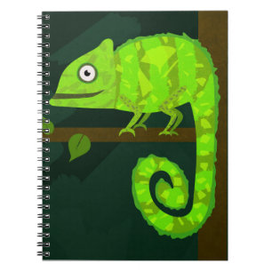 Carnet Caméléon mignon vert