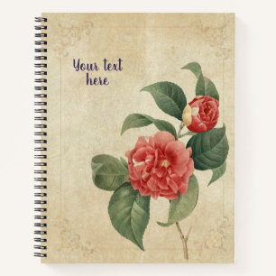 Carnet Camélia Japonica Vintage Charmant 