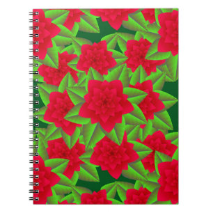 Carnet Camellias rouge foncé et Feuilles verts