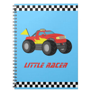 Carnet Camion monstre rouge de course, pour les garçons c