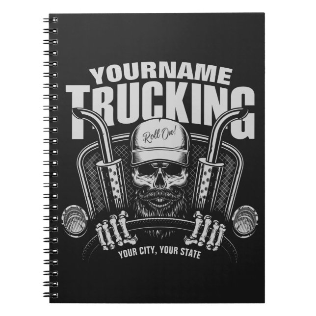 Carnet Camionnage personnalisé Camionneur de crâne Camion (Devant)
