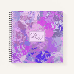 Carnet Camo Abstrait tendance rose violet bleu