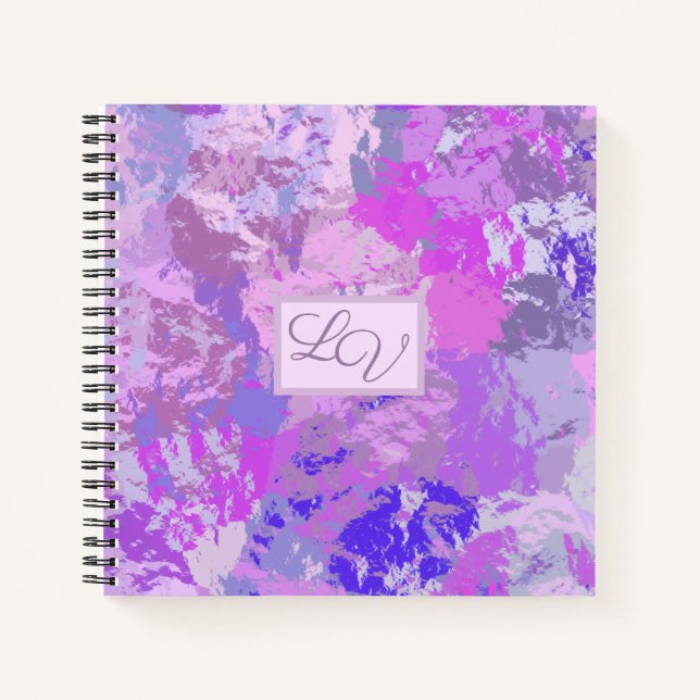 Carnet Camo Abstrait tendance rose violet bleu (Devant)