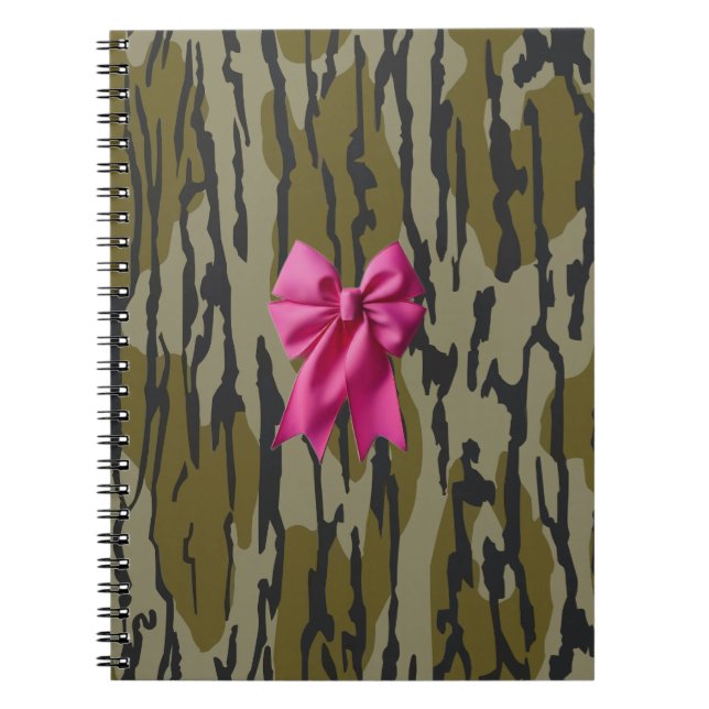 Carnet Camo Filles Camo Pink Ribbon Bow Bottomland Camo (Devant)